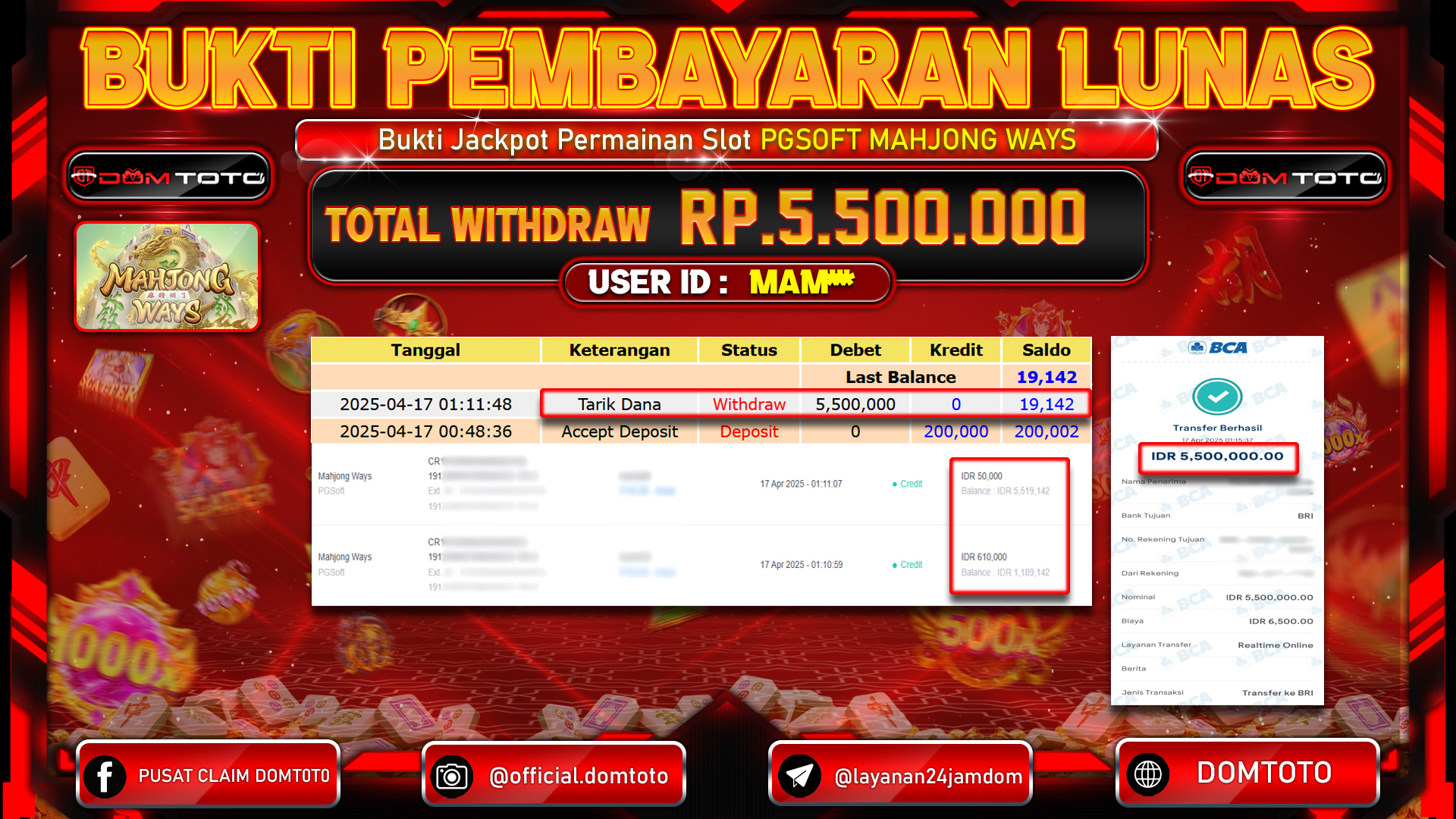 JACKPOT SLOT MAHJONG WAYS 2 16 APRIL 2025